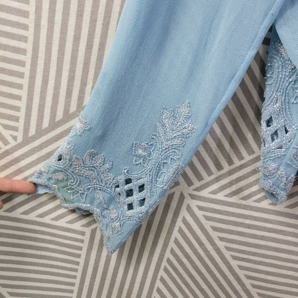 New Together Plus size 20W Evening Jacket Beaded Dressy Topper light blue *flaw - Picture 5 of 7